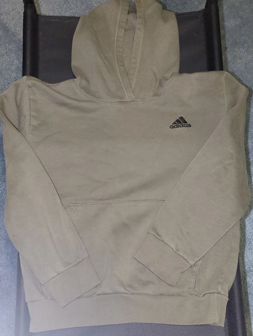 Adidas Kids Olive Hoodie with Small Logo Medium